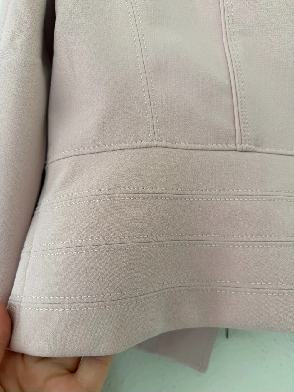 White House Black Market Blush Pink Moto Jacket Blazer – Size 8 - Picture 14 of 17
